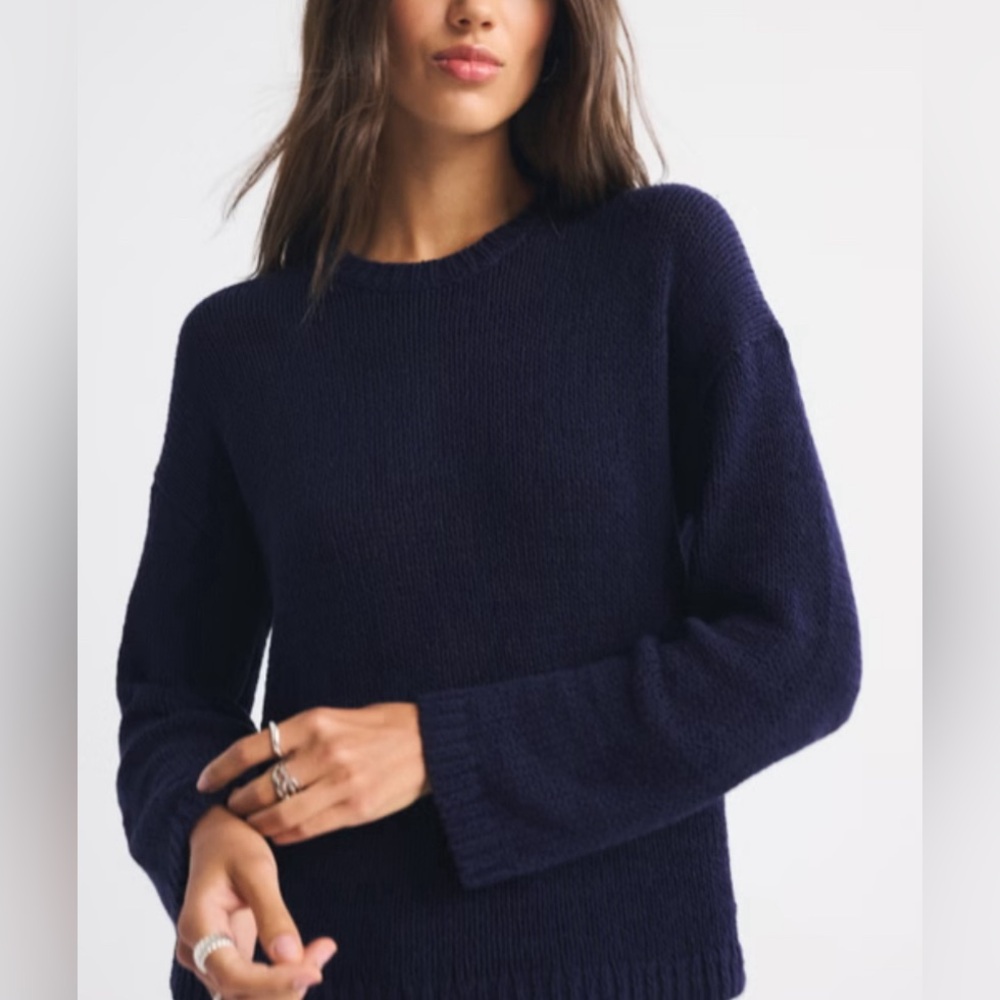 Abercrombie & Fitch Open-Stitch Textural Crew Sweater NWOT size M